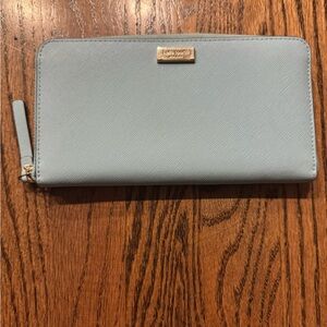 Kate Spade Light Blue Zip-Around Wallet/Clutch Bag